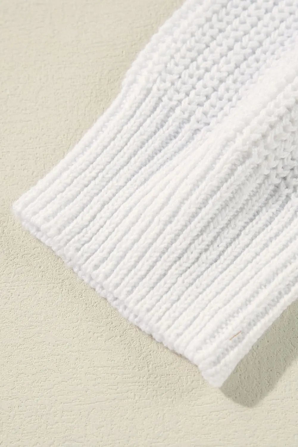 White Gobble Til You Wobble Pop Up Crochet Plus Size Sweater - Love Salve